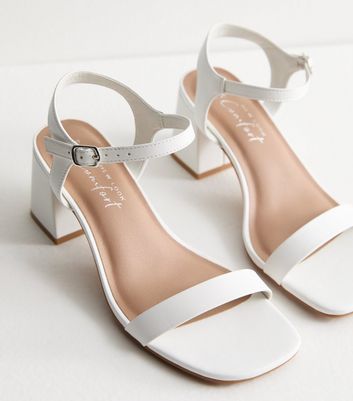 New look white block heel fashion sandals