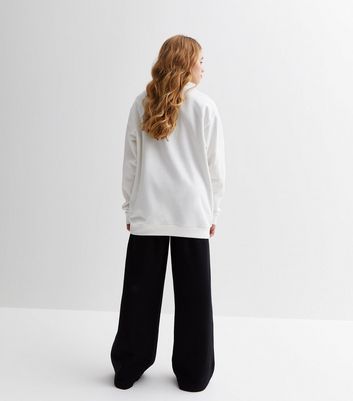 Girls Cream Nirvana Logo Longline Sweatshirt New Look