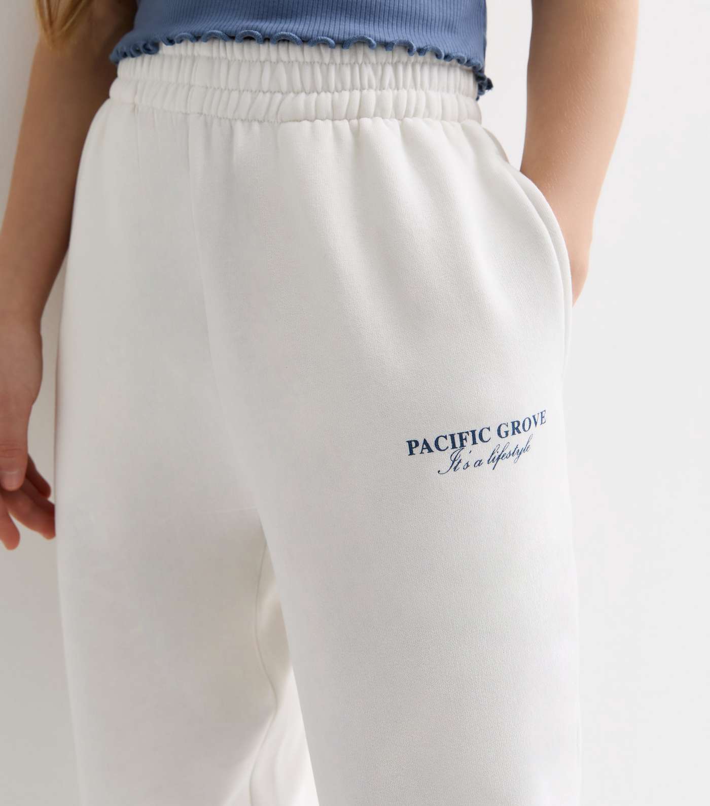Girls Off White Pacific Grove Cuffed Logo Joggers Image 3