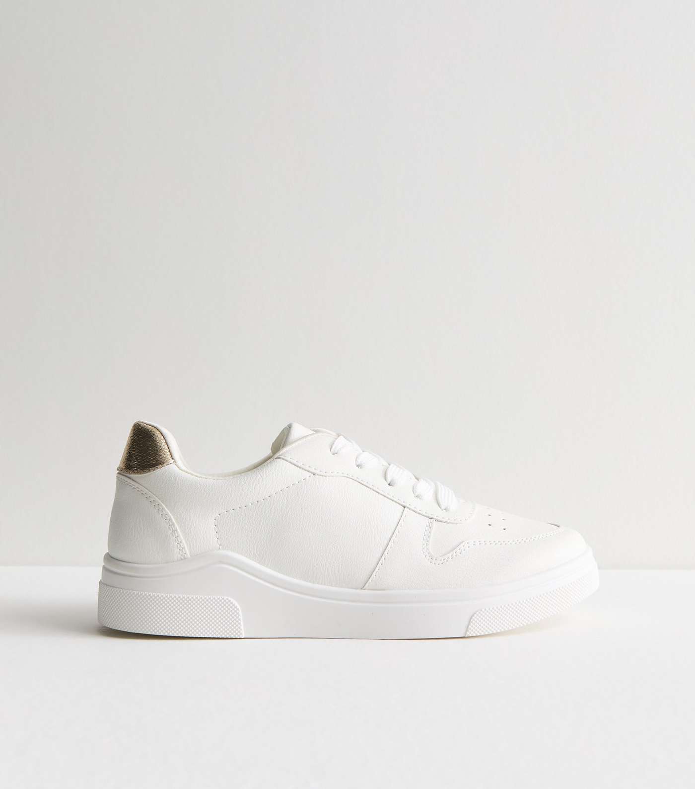 White Lace Up Chunky Trainers Image 5