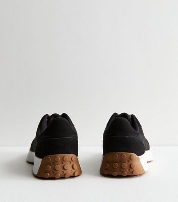 Black Suedette Lace Up Chunky Trainers New Look