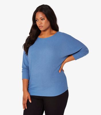 Apricot Curves Pale Blue Batwing Top New Look