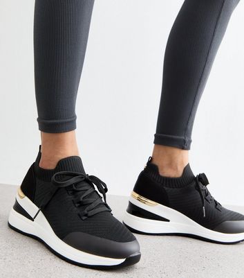 Womens fashion wedge heel trainers