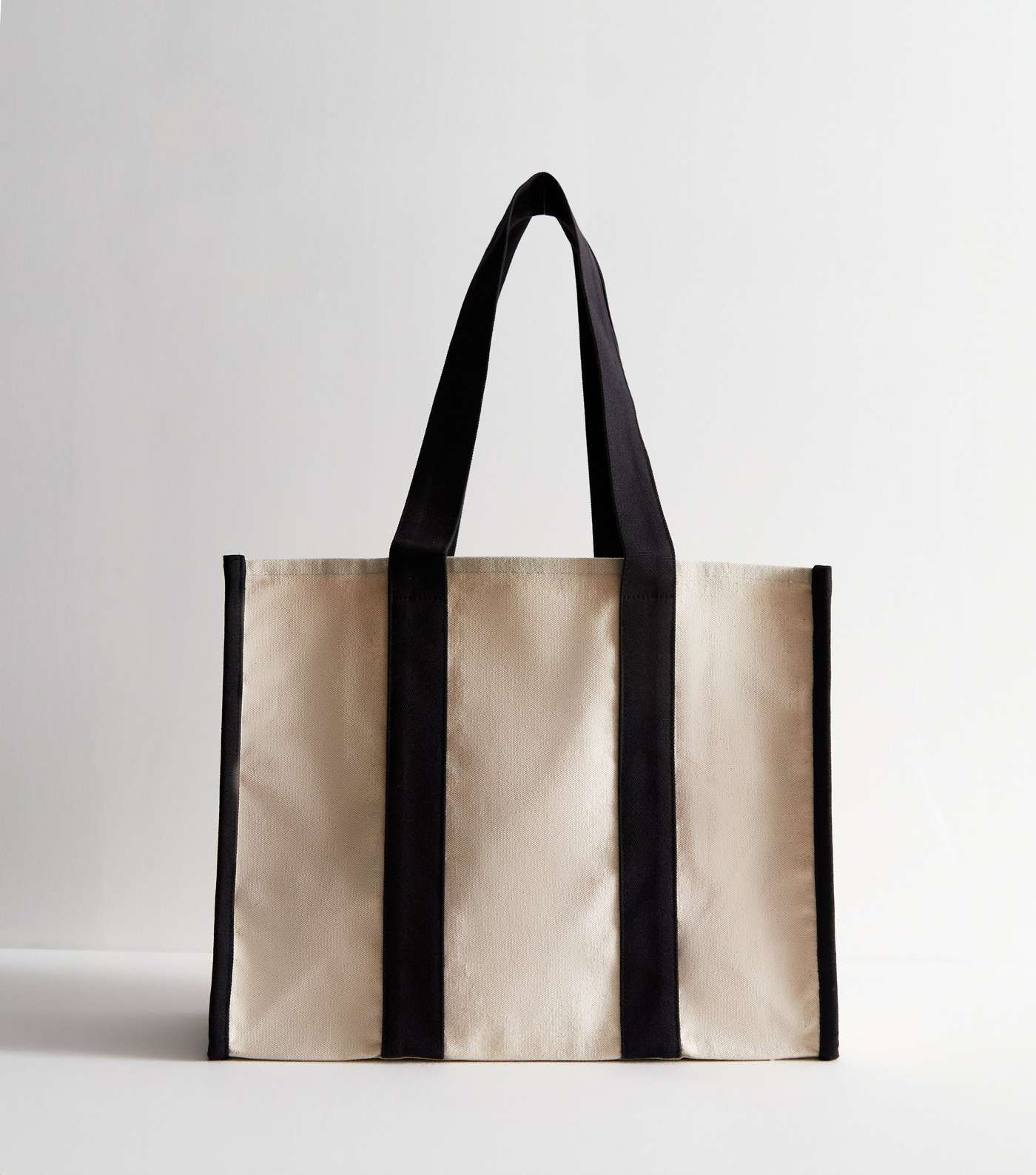Beige and Black NYC Cotton Tote Bag  Image 4