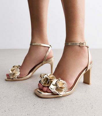 Flower block heels best sale