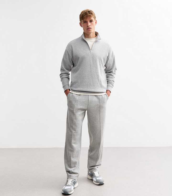 Grey Marl Straight Leg Joggers