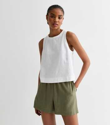 Tall Khaki Linen-Blend Shorts