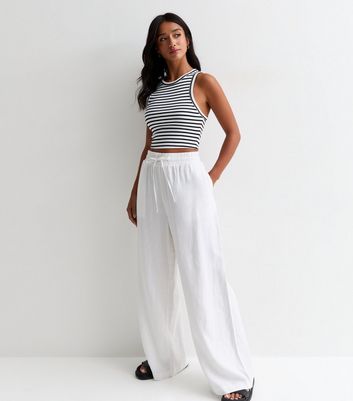 Petite white linen trousers uk hotsell