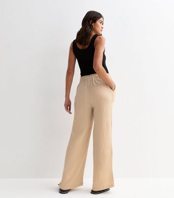 Maternity Stone Textured Cotton Elasticated Trousers New Look