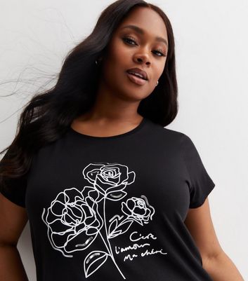 Black rose sale t shirt women's