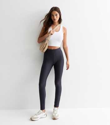 Leather PVC Bright Legging PU High Waist Slim Pants Tights Yoga Women  Sports Leggings Fitness Leather Trousers,Black,XS