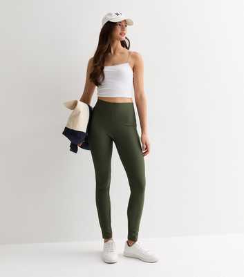 Glookwis Women Capri Leggings Slim Leg Yoga Pants Slimming Solid Color  Trousers Running Skinny High Waisted Jeggings White XL