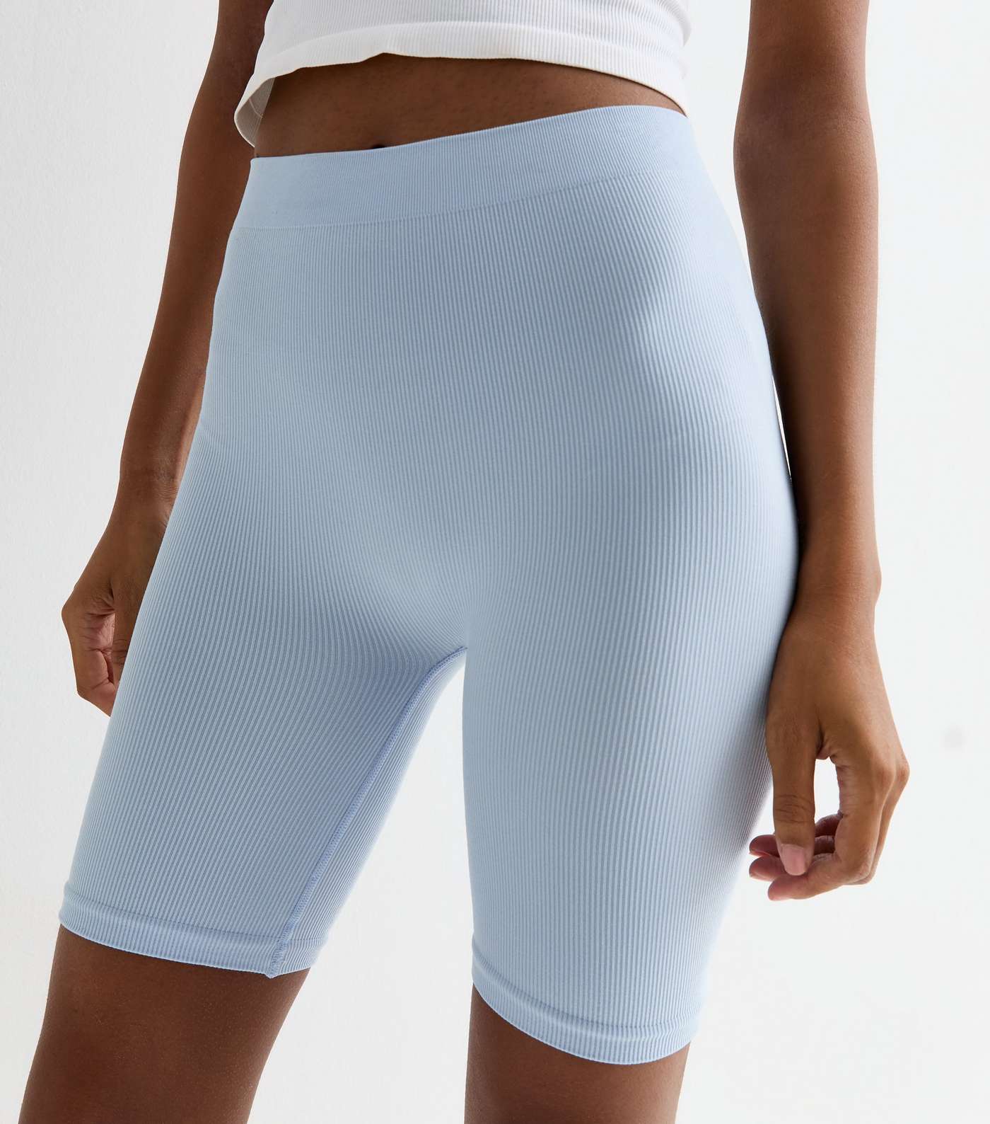 Blue Stretch Seamless Cycling Shorts  Image 2