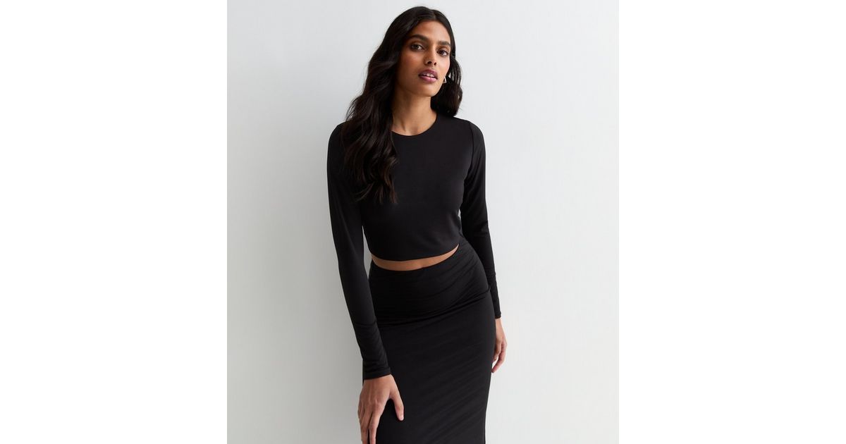 Kessia Black Crop Top