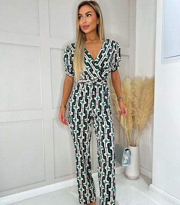 AX Paris Green Belted Jumpsuit | New Look