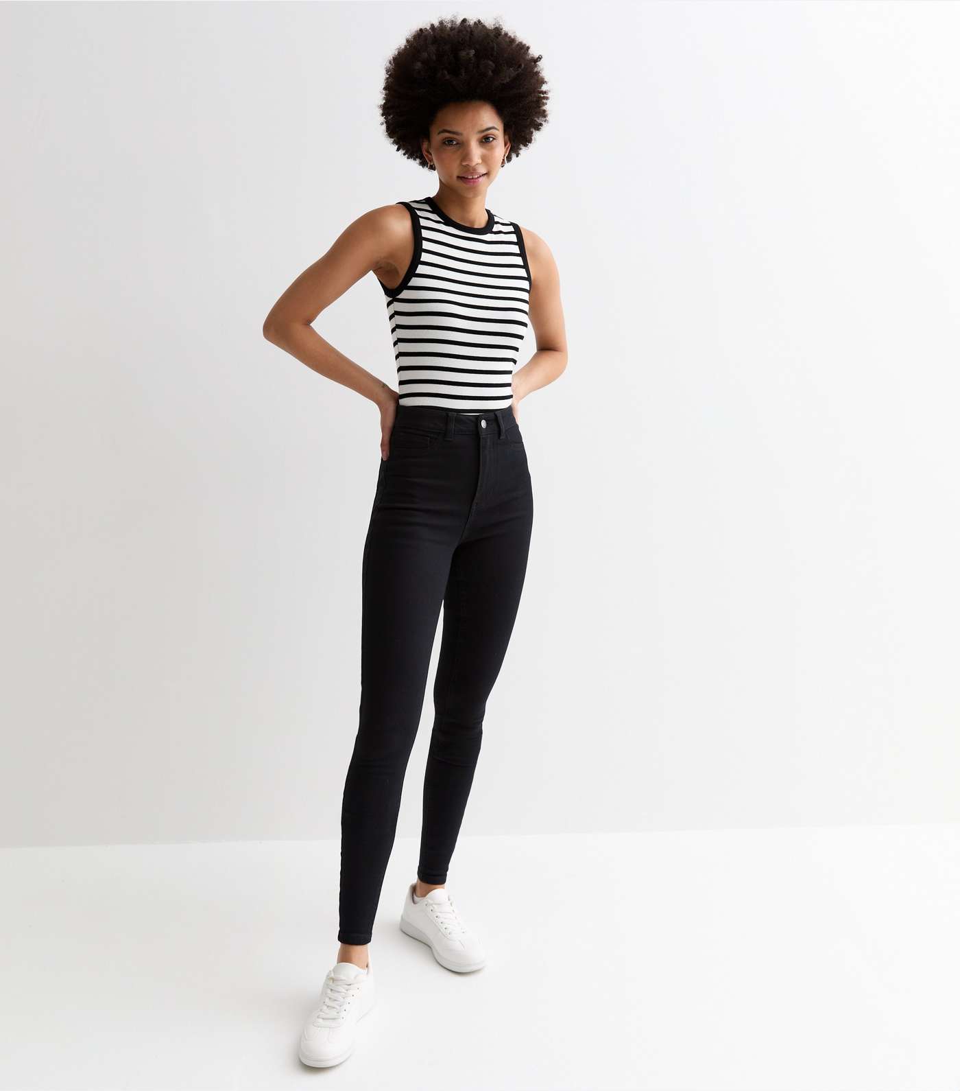 Tall Black High Waist Hallie Super Skinny Jeans Image 5