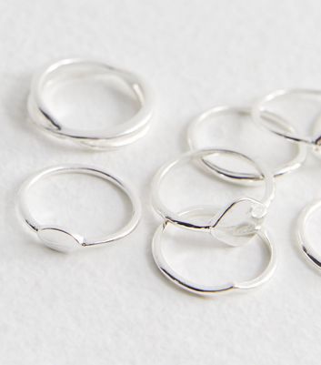 Silver 8 Pack Stacking Rings New Look