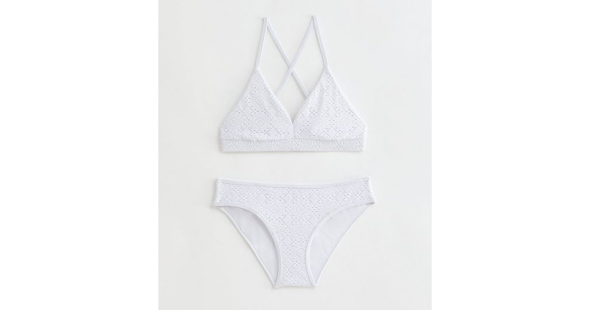 Maillot De Bain Crochet Femme – Robe De Plage Avec Fentes Latérales – Col En V – Blanc/Noir/Rose – Pour Piscine Et Vacances