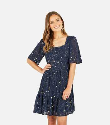 Mela Navy Star Print Mini Dress