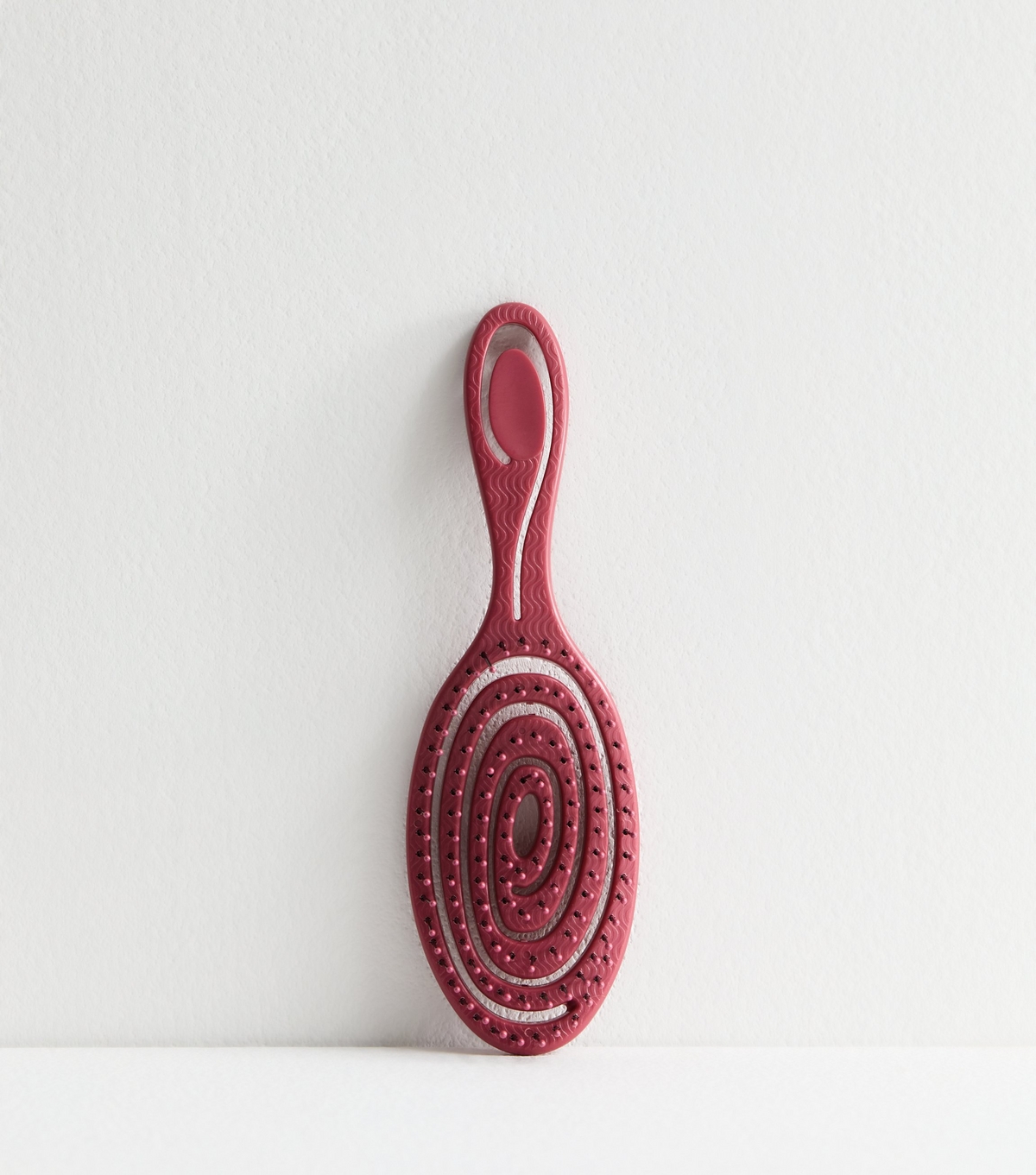 Burgundy Round Flexible Hair Brush New Look