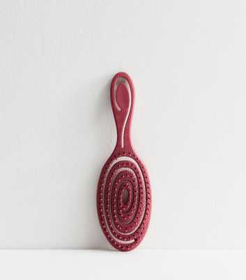 Burgundy Round Flexible Hair Brush