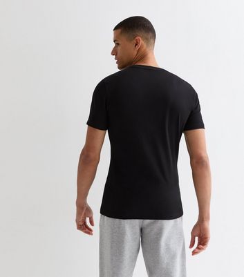 Men's Black Ribbed Muscle Fit T-Shirt New Look