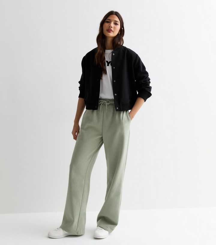 Green Jd Drawstring Light Green Drawstring Wide Leg Joggers | New Look