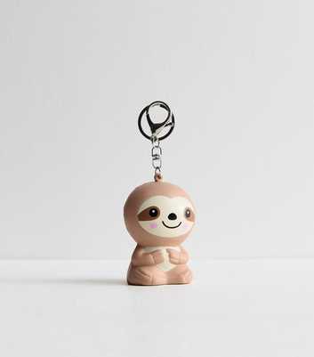 Brown Sloth Foam Squishy Bag Charm