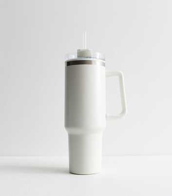 Off White Insulated 1L Straw Cup