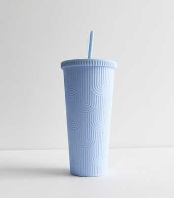 Bright Blue Swirl Pattern 680ML Straw Cup 