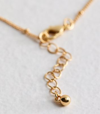 Real Gold Plate Ball Chain Anklet New Look