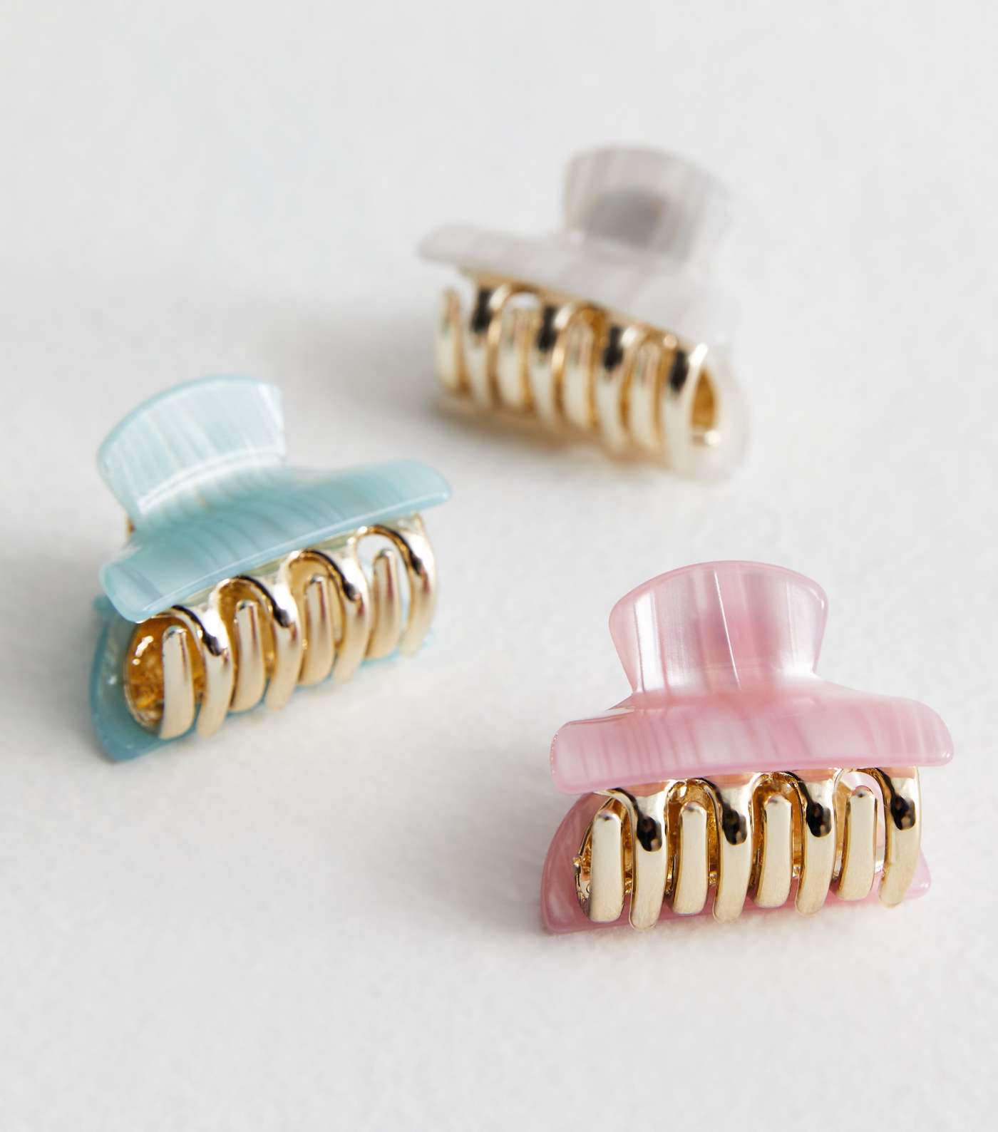 3 Pack Pearlized Resin Hair Claw Clips Image 2