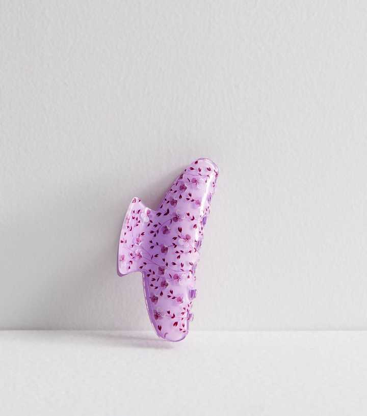 Purple Floral Hair Claw Clip