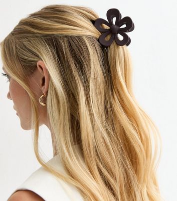 Brown flower hair clip discount