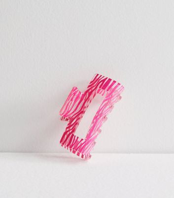 Pink Zebra Hair Claw Clip New Look