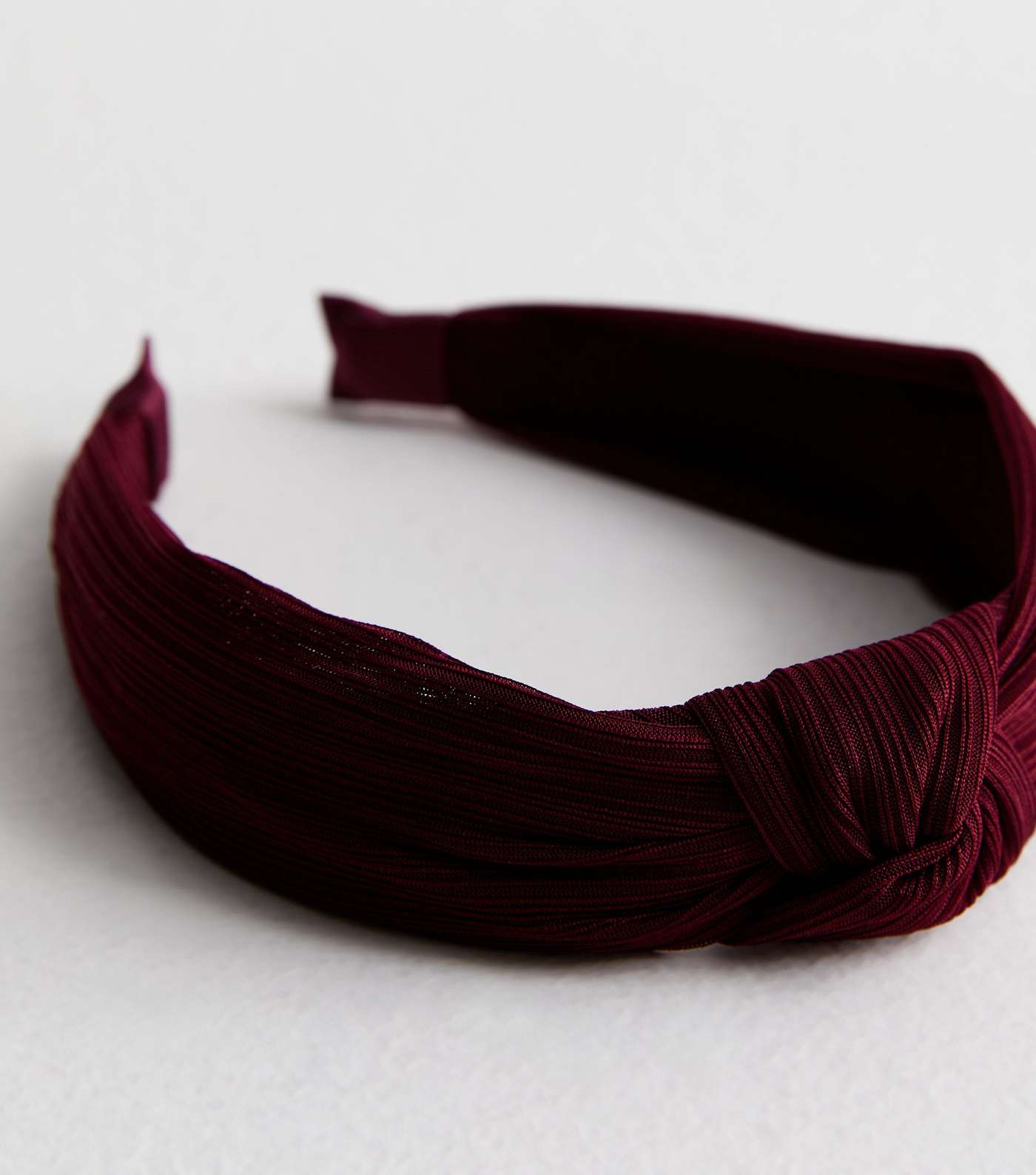 Burgundy Ribbed Knot Headband Image 2