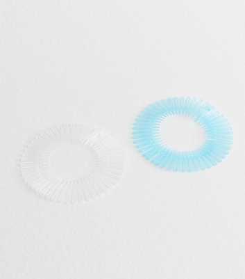 2 Pack Clear and Blue Stretch Comb Headbands