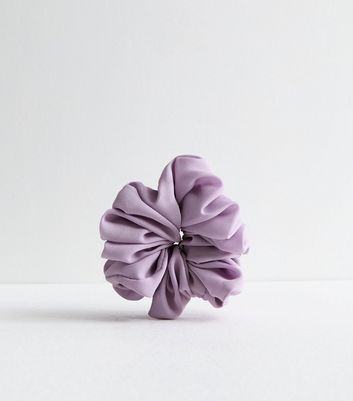 Light Purple Ruched Oversized Scrunchie New Look
