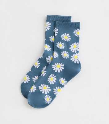 Blue Daisy Tube Socks