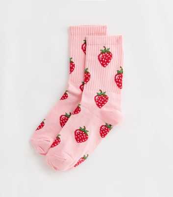 Pink Strawberry Tube Socks