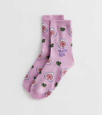 Lilac I'm A Fig Deal Socks