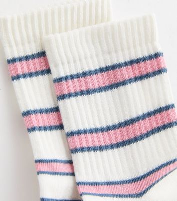 White Stripe Tube Socks New Look