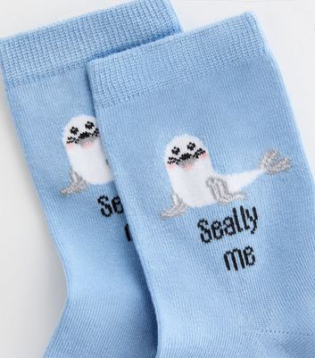 Blue Seally Me Tube Socks New Look