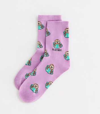 Purple Slothee Tube Socks 