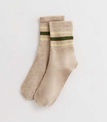 Light Brown Stripe Tube Socks