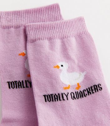 Lilac Totally Quackers Socks New Look