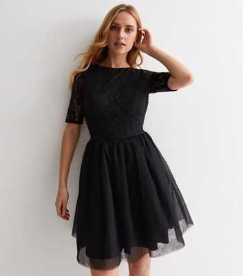 Cutie London Black Lace Open Back Mini Dress