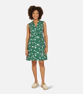 Sleeveless belted shirt dress cheap