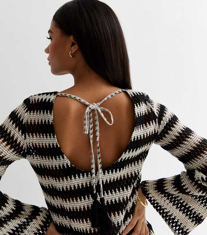 Crochet Low Back Mini Beach Cover Up Dress