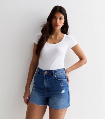 High waist ripped hot sale denim shorts